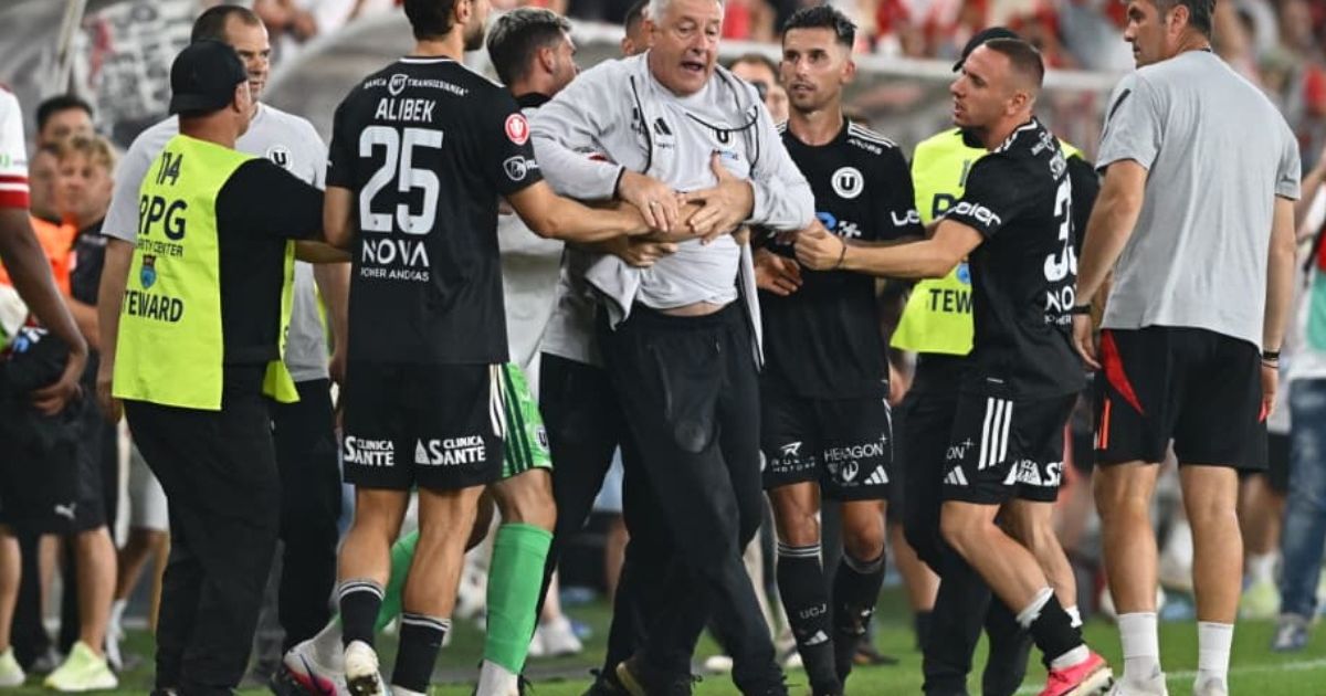 Bergodi, o nouă ieșire necontrolată! VIDEO. Antrenorul lui U Cluj, eliminat după ce a sărit la un fan! Ținut cu greu de staff » De unde ar fi pornit totul