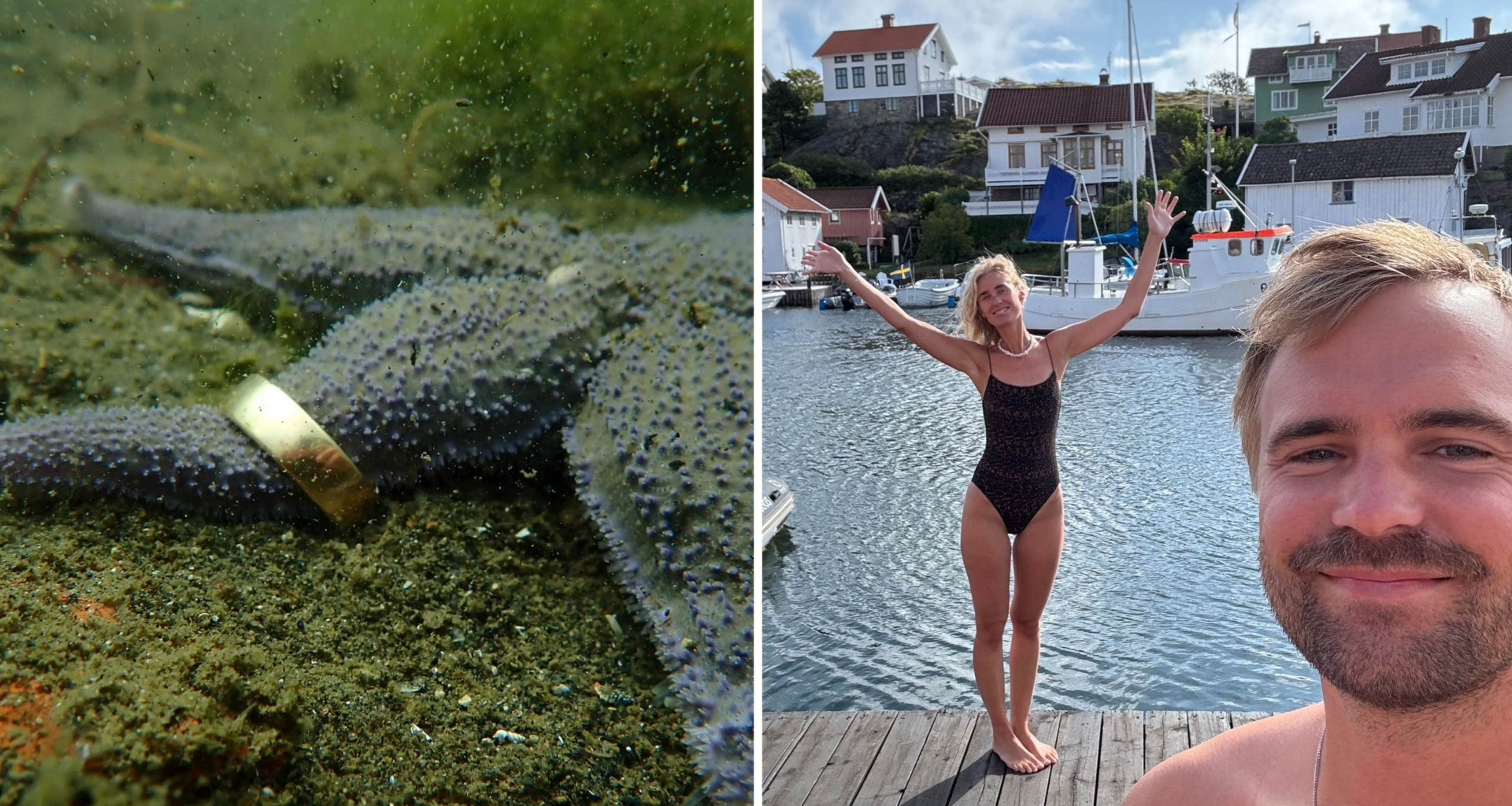 Theos ring försvann i havet – hittades på sjöstjärna