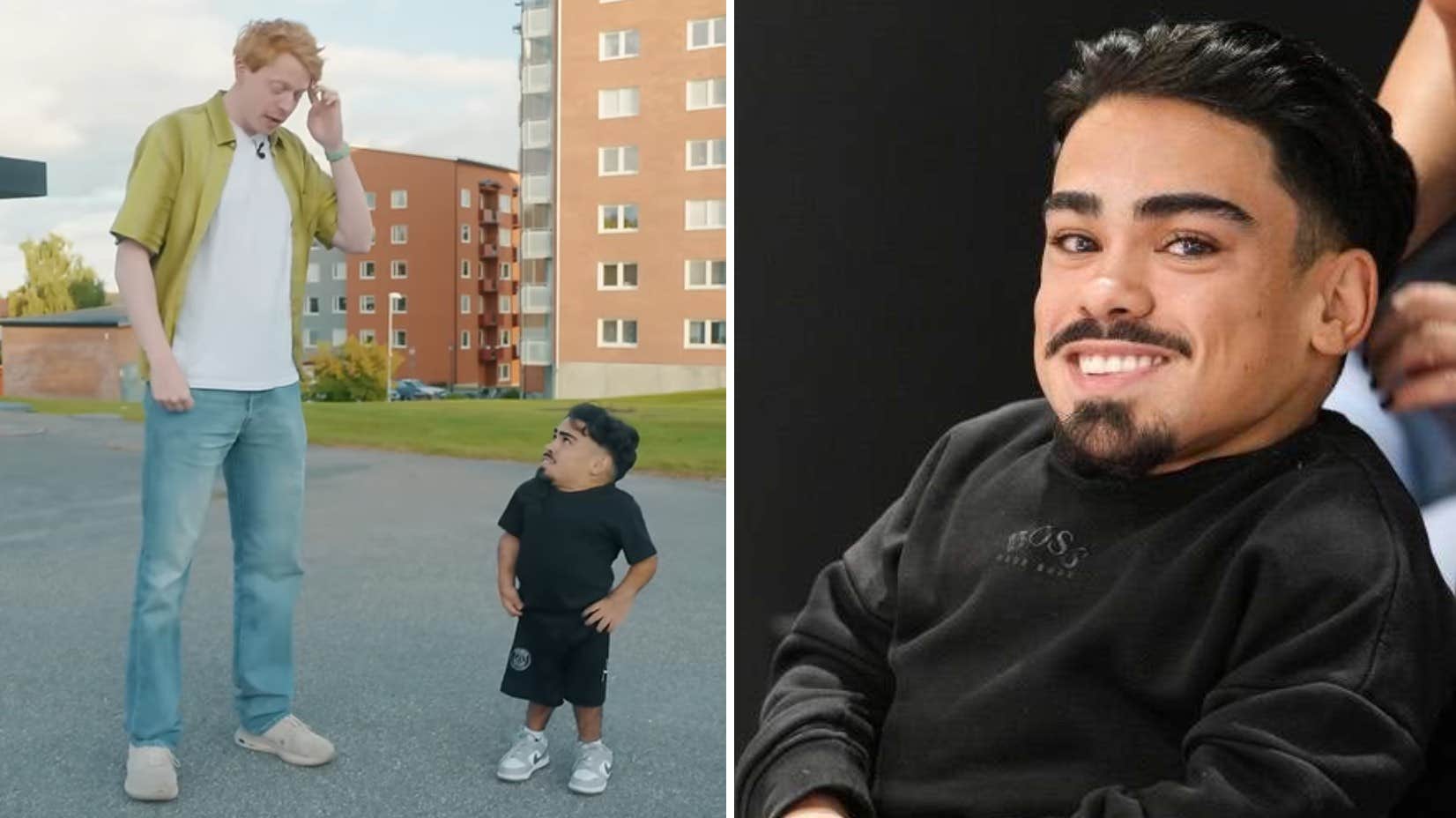 Abed El Malla, 23, från Ludvika är bara 97 centimeter lång
