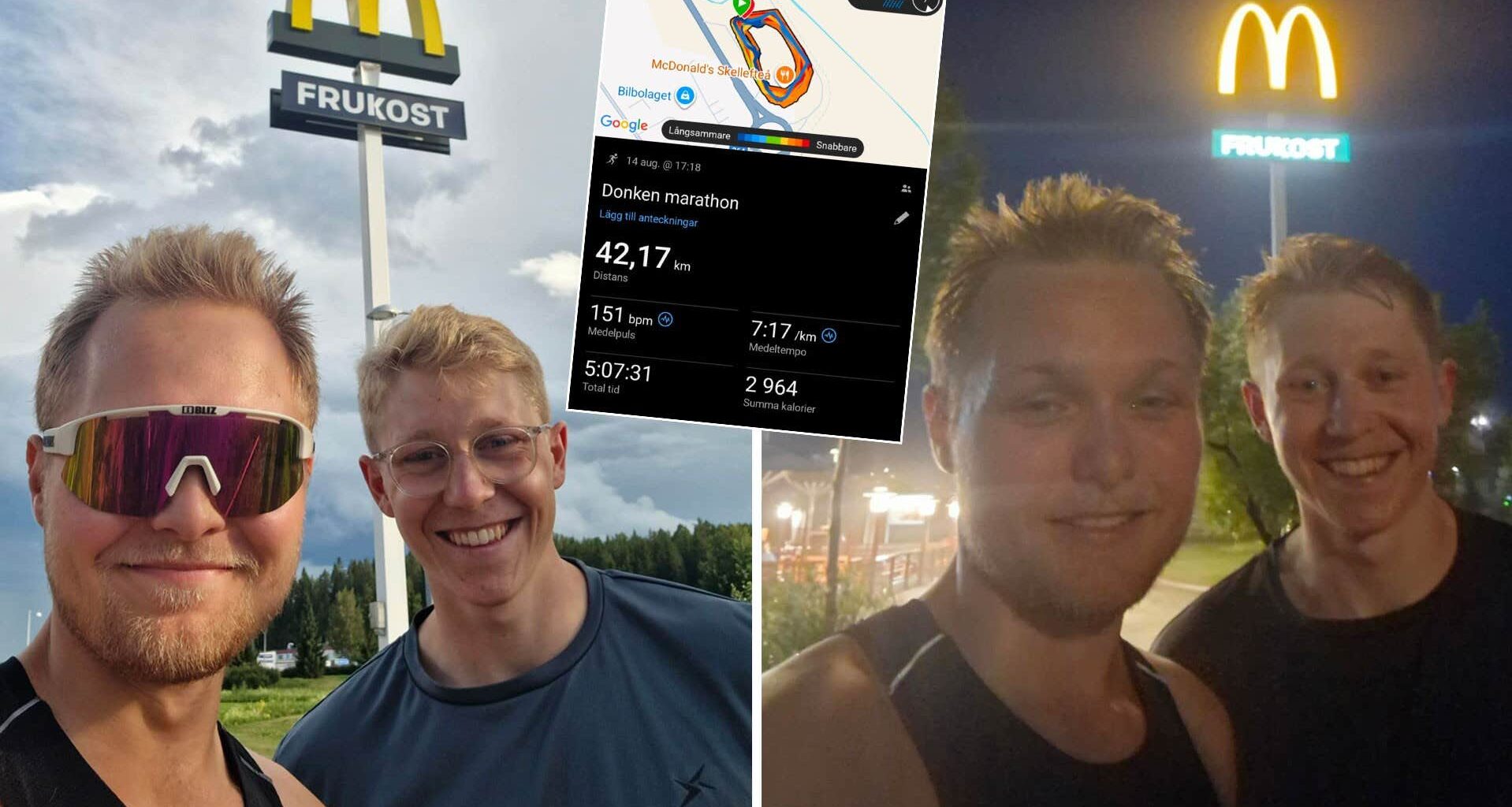 Oskar och Robins galna bedrift:
Maraton runt McDonald's