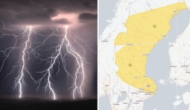 Gul varning för åska i stora delar av Sverige