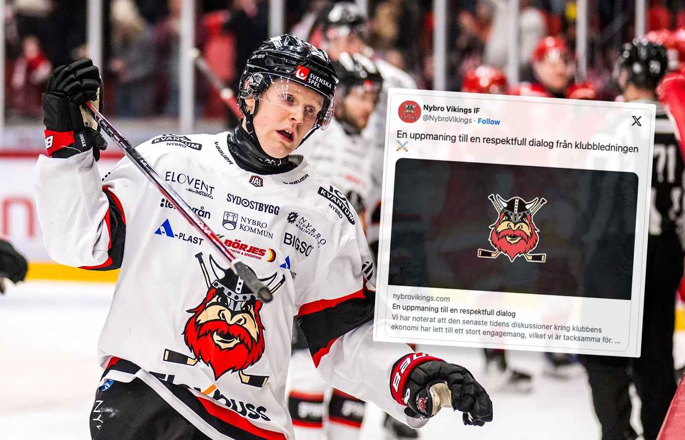 Personliga påhopp mot Nybro Vikings - efter nödropet