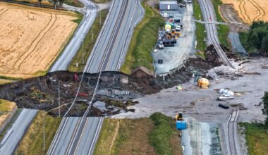 En person befaras död efter kraftigt ras på E6 i Norge