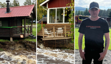 Anton Erikssons hus riskerar att rasa i vattenmassorna utanför Sollefteå
