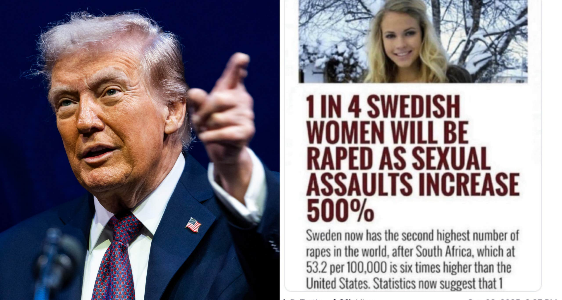 Trumps nya smutskastning
mot Sverige