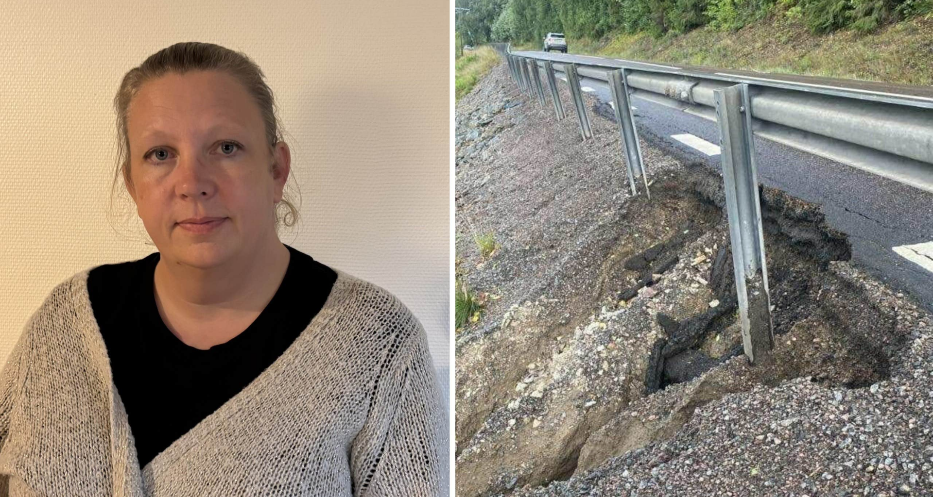 Trafikverket varnar för rasrisk på väg 62 i Klarälvsdalen