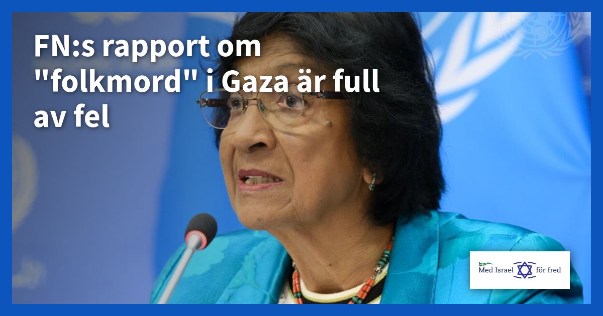 FN:s rapport om "folkmord" i Gaza är full av fel