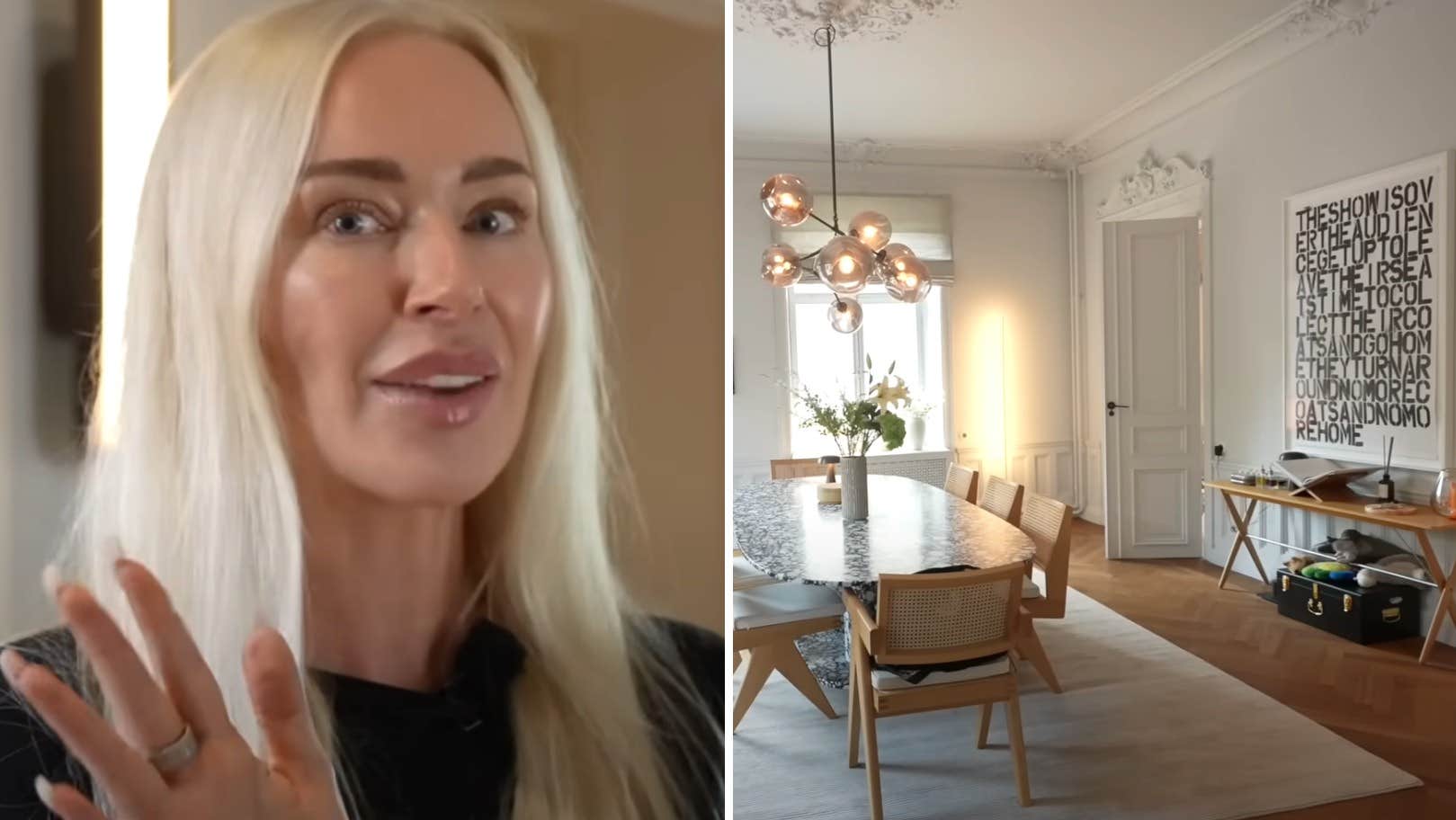 Isabel Adrian visar
upp lyxlägenheten