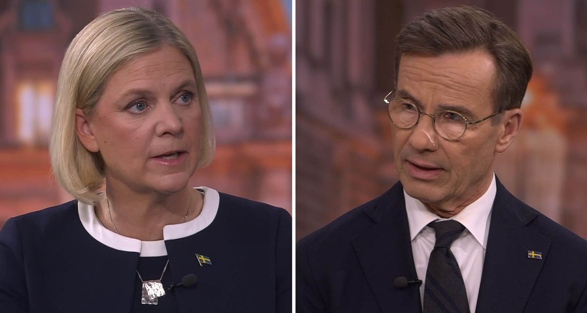 Kristersson och Andersson debatterar i ”Aktuellt”