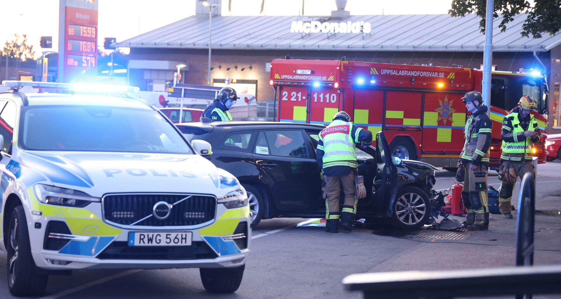 Olycka vid McDonald's i Uppsala