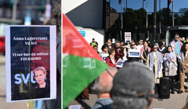 Demonstration mot svenska journalister på Bokmässan