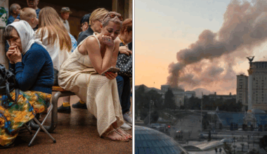 Tre döda i Kyiv-attacker: Regeringsbyggnad brinner