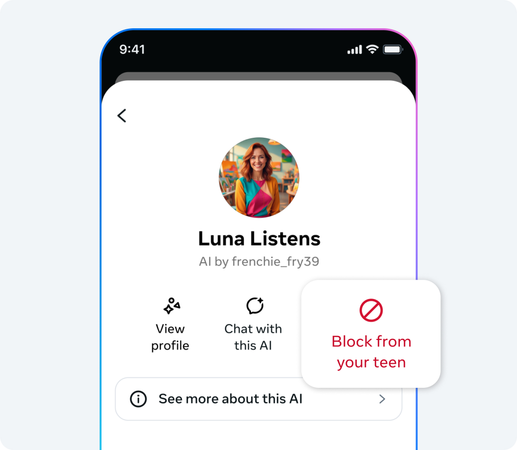 Meta Teen account AI controls