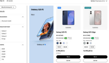 Samsung Galaxy S25 FE nu 3000 kronor billigare
