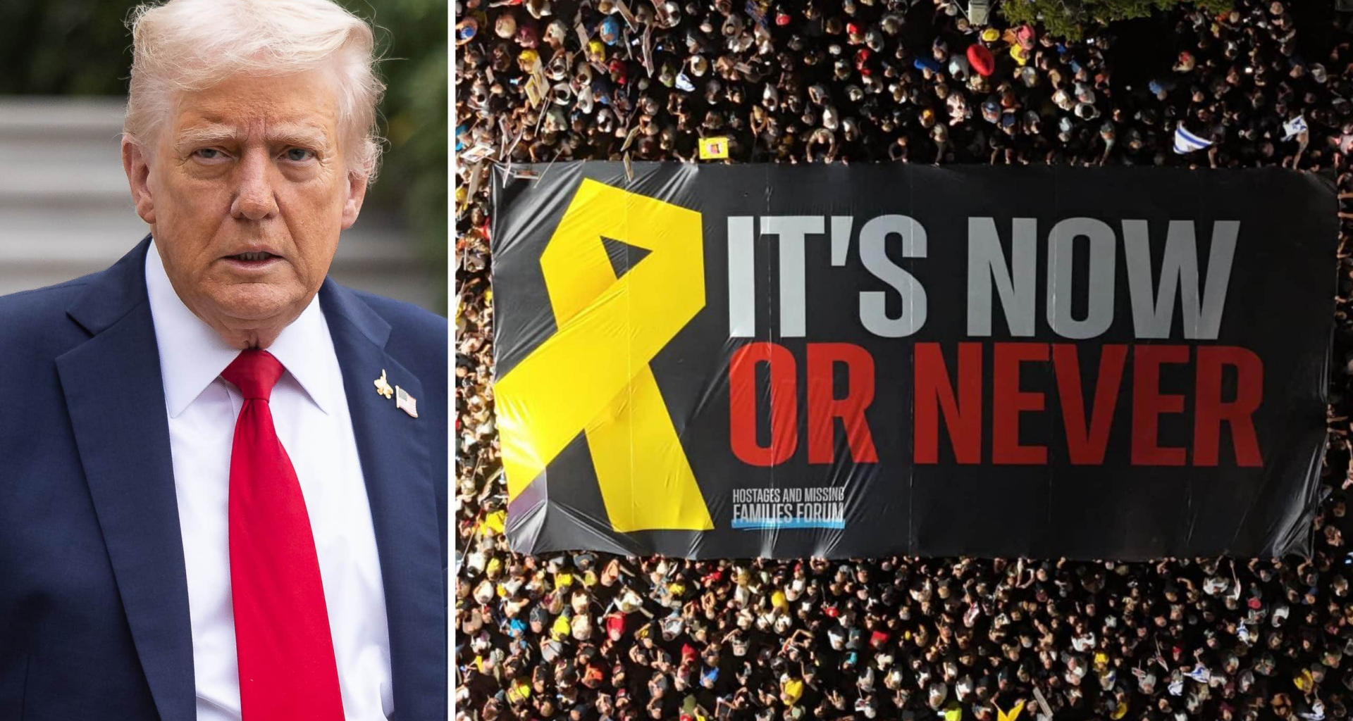 100 000-tals israeler demonstrerar för Trumps fredsplan