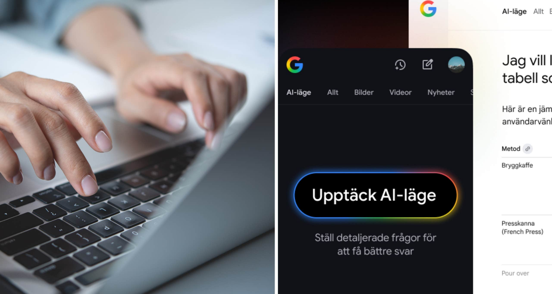 Nu kommer Googles AI-läge även till svenska sökmotorn