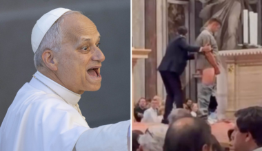 Påven i chock – efter
draget vid hans altare