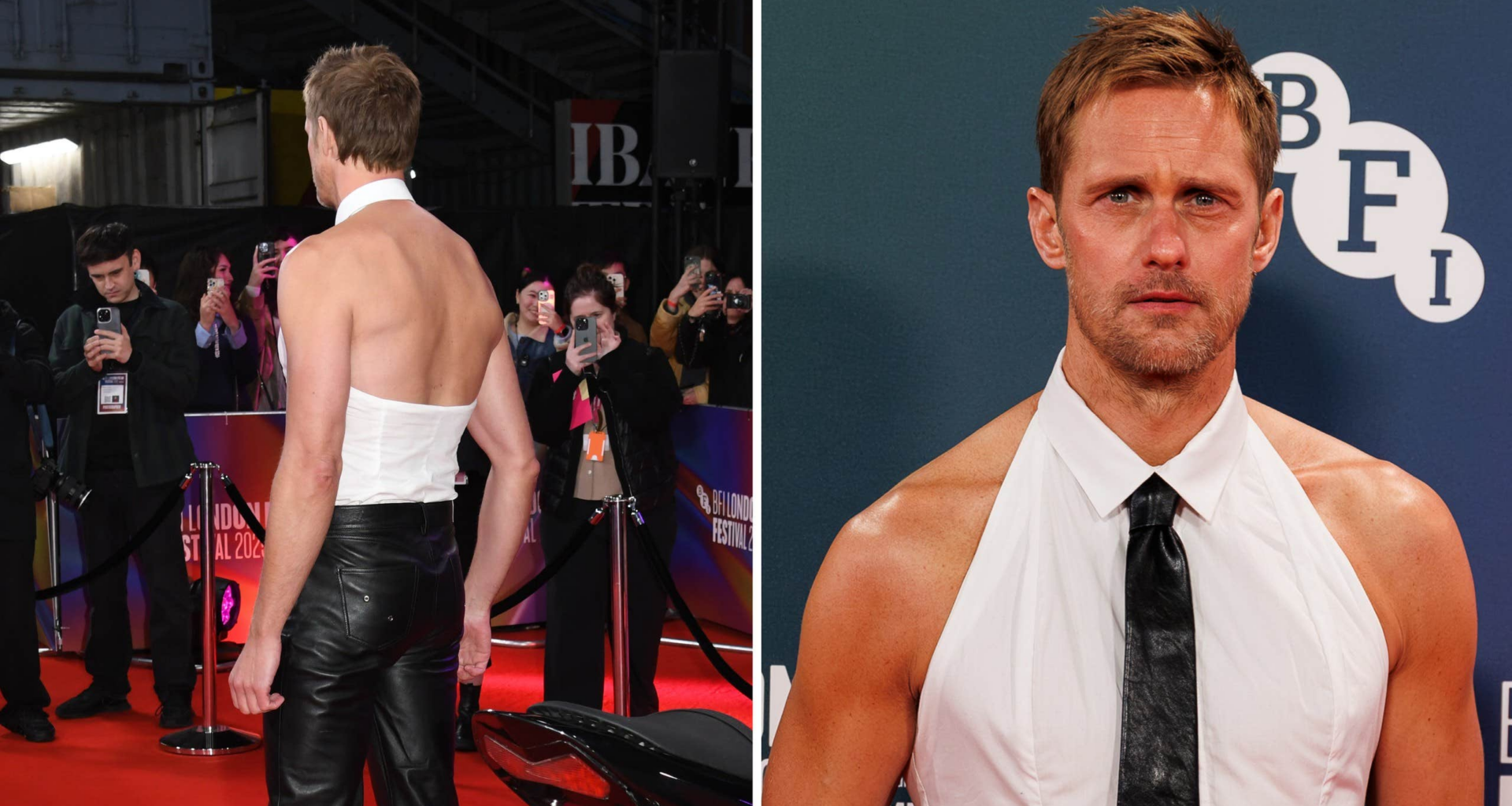 Alexander Skarsgård chockar röda mattan med sin outfit