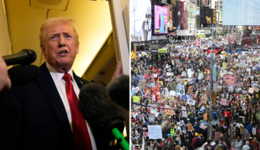 President Donald Trump om ”No King”-demonstrationerna.