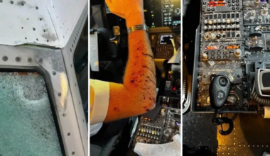 Det spräckte planets
ruta på 11 000 meters höjd