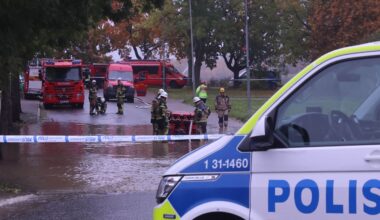 Vattenläcka vid SVT-huset och ambassader i Stockholm