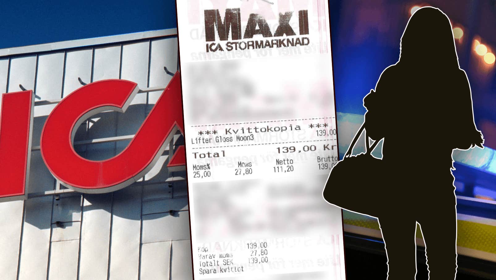 Artist stal läppglans på Ica Maxi i Stockholm