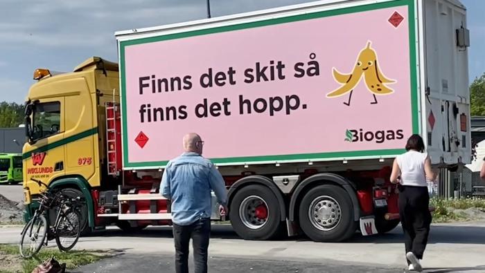 lastbil som går på biogas