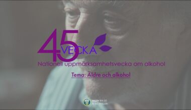 MHF uppmärksammar “Vecka 45” nationella uppmärksamhetsveckan om alkohol, i år med fokus på äldre och alkohol