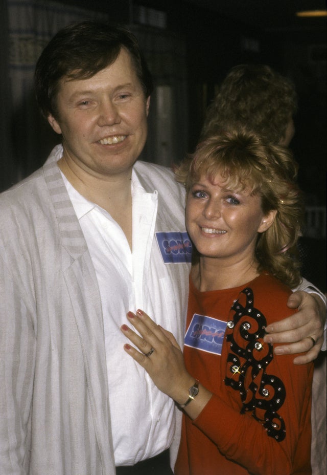 Bert Karlsson och Kikki Danielsson fotograferade under Melodifestivalen 1985.