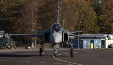 Flygvapnet tog emot nya JAS 39 Gripen E på Skaraborgs flygflottilj F7