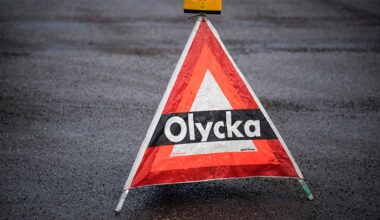 Nio bilar i krock i Lilla Edet