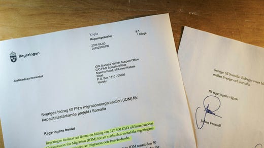 Den 3 april i år fattade regeringen beslut om bidraget till Somalia.