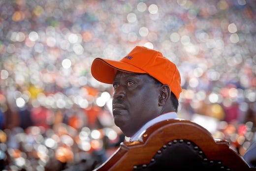 Odinga under valkampanjen 2017.