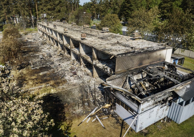 Så här såg det ut efter storbranden i Sätra.