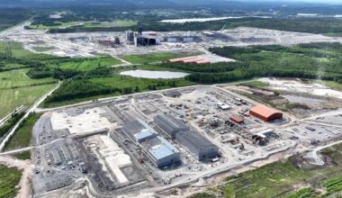 Stegras stålverk i Boden under uppförande. Foto: Stegra