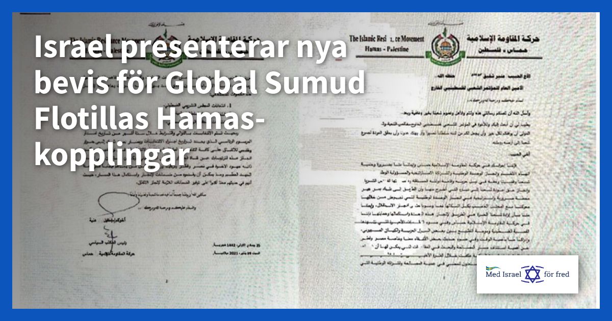 Israel presenterar nya bevis för Global Sumud Flotillas Hamas-kopplingar