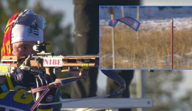 Skidskytte: Sebastian Samuelsson fick jätteproblem med vinden – sköt bort sig