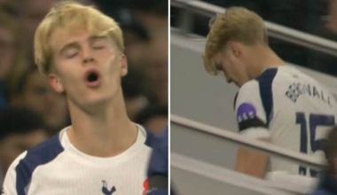 Lucas Bergvall utbytt direkt – fick bollen i huvudet | Premier League