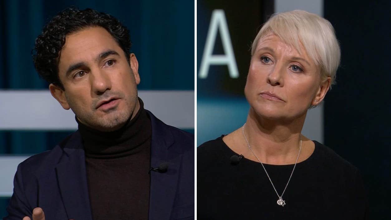 Anna Tenje (M) och Ardalan Shekarabi (S) i debatt om karensavdrag