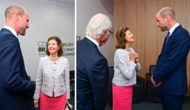 Kungaparet träffade prins William på klimattoppmötet i Brasilien.