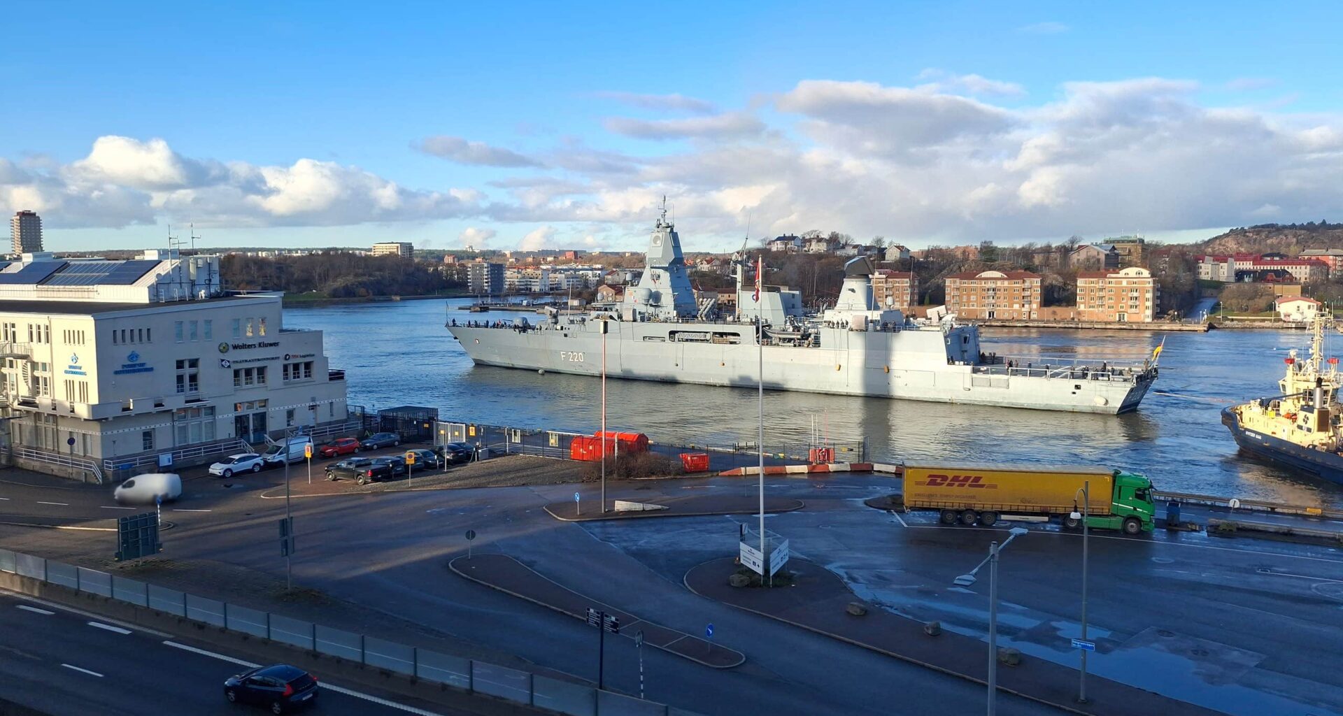 Krigsfartyg i Göteborgs hamn efter ubåtsjaktsövning