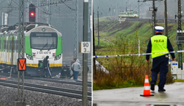 Järnväg sprängd i Polen