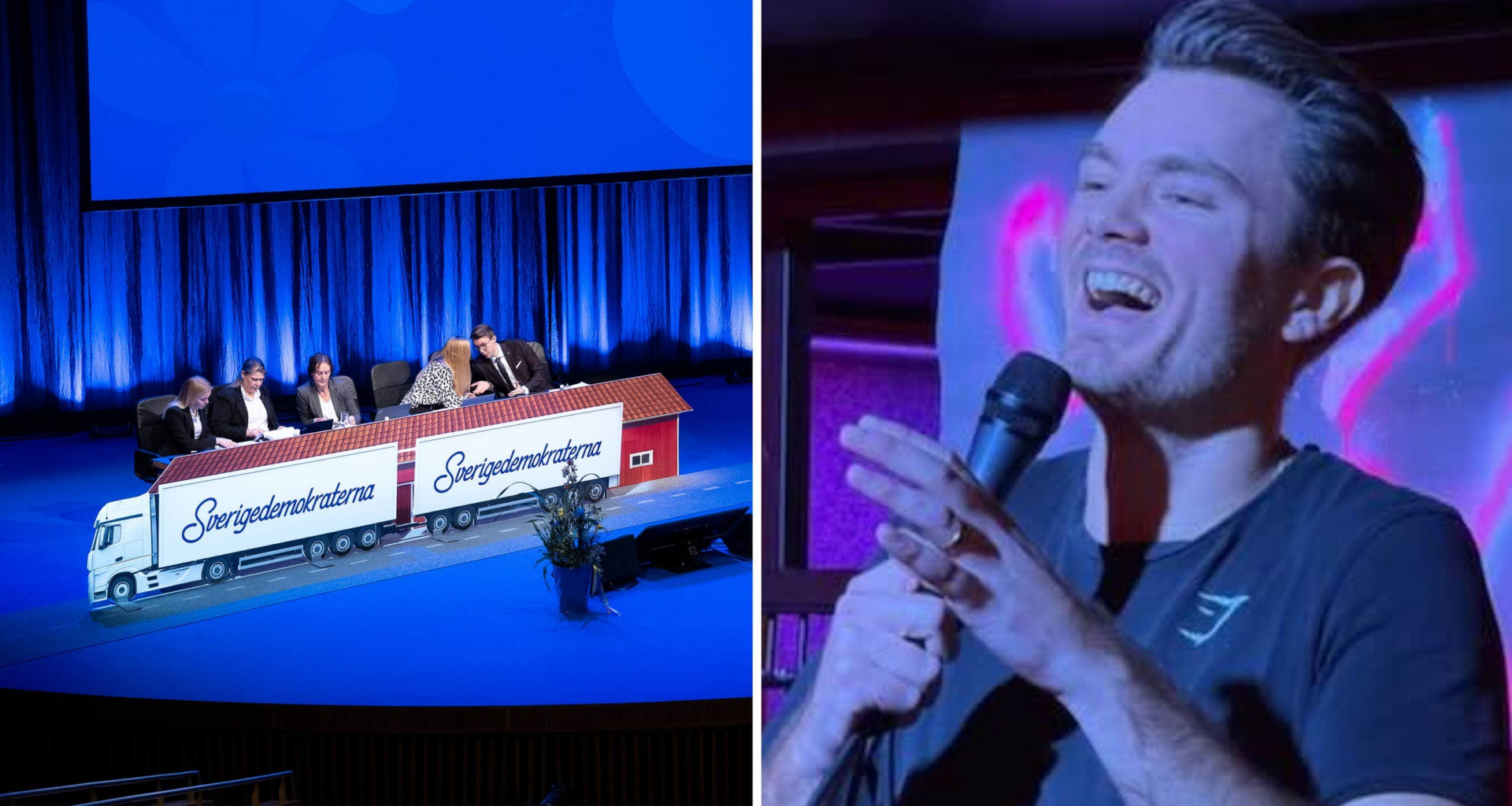 Viktor Klemming avbröts på SD:s scen: ”Ryckte mikrofonen”