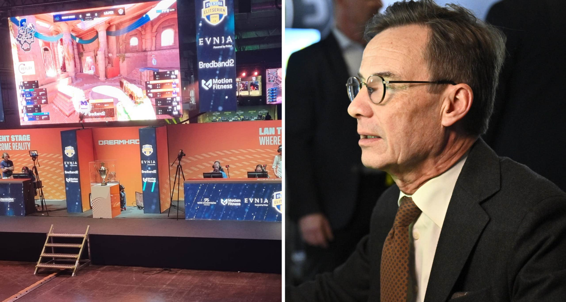 Ulf Kristersson på Dreamhack – ägs numera av Saudiarabien