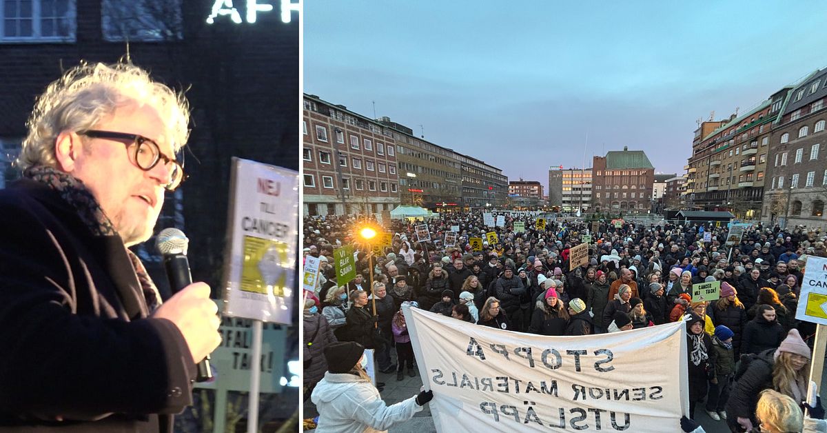 Rekordstor demonstration mot Senior Materials användning av metylenklorid i Eskilstuna
