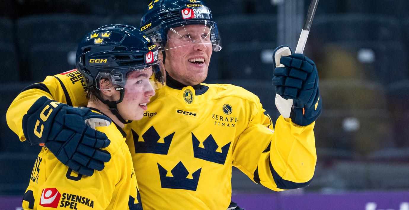 Storseger för Tre Kronor – gjorde åtta mål på Schweiz