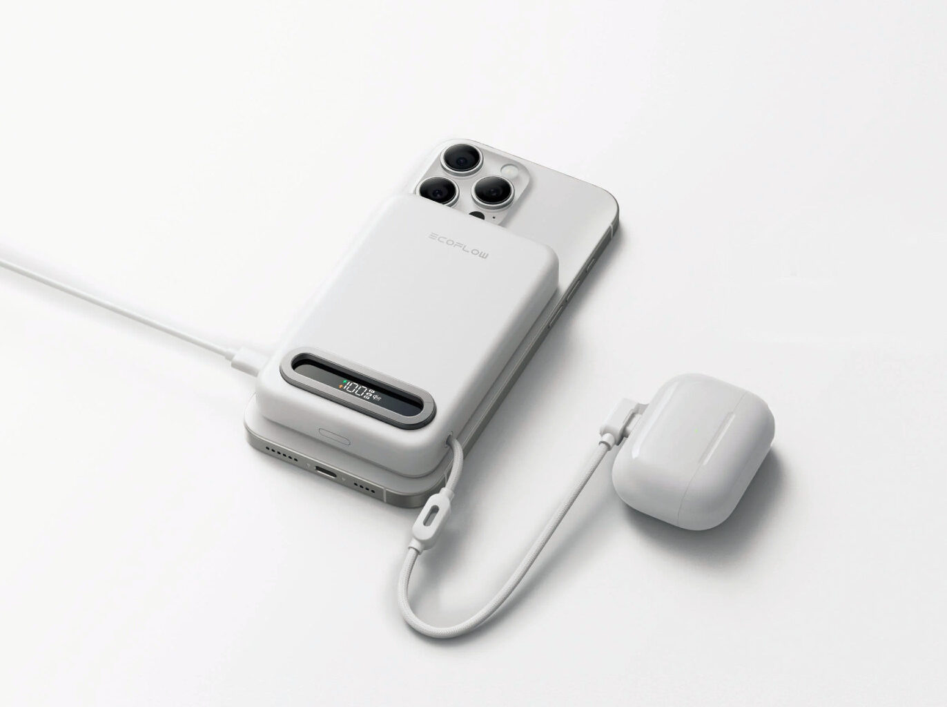 EcoFlow lanserar ny 25W Qi2.2-certifierad powerbank med integrerad kabel och display