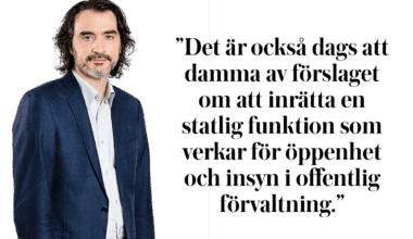Alexander Armiento: Möjligheten till insyn måste värnas i praktisk handling