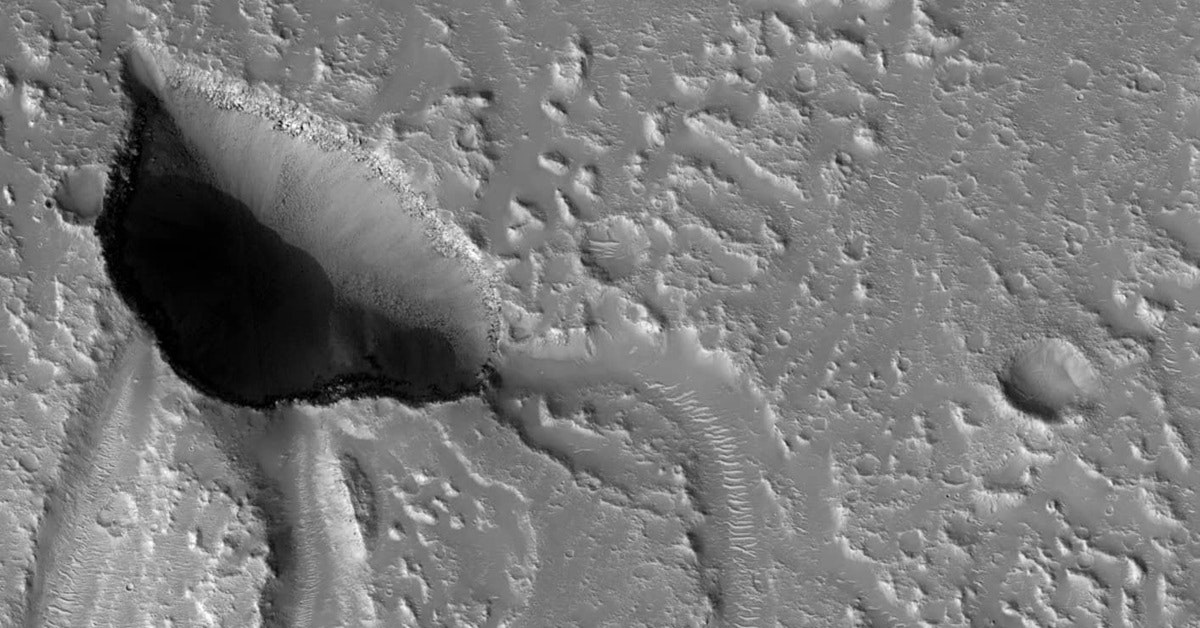 Grottor på Mars kan vara rester av flodlandskap