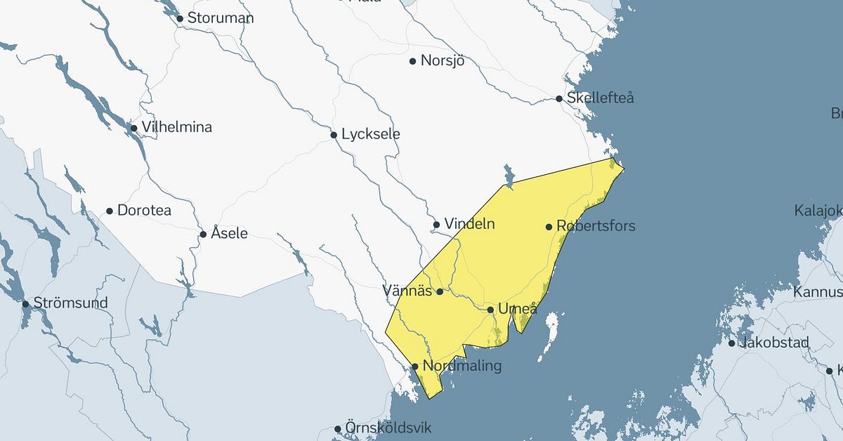 SMHI varnar för ishalka i Västerbottens läns kustland